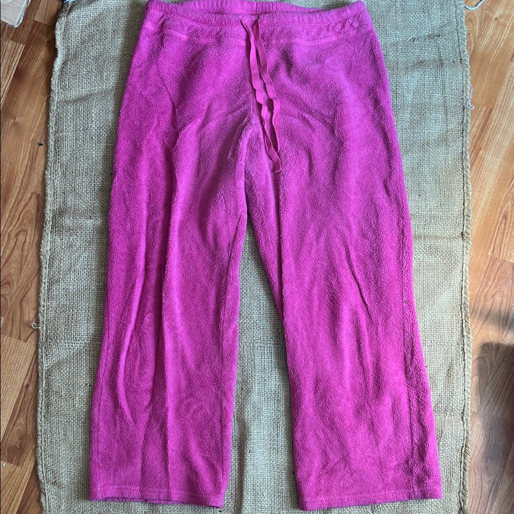 Adonna fuzzy soft lounge pants size small hot pink